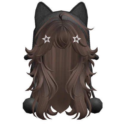 Fluffy Wolfcut w/ Cat Ushanka (Brown)