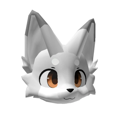 Happy Light Gray Kemono Fox (Colored Eyes)