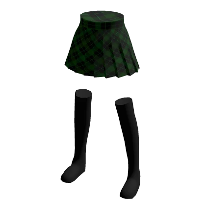 Green Flannel Skirt w/ socks