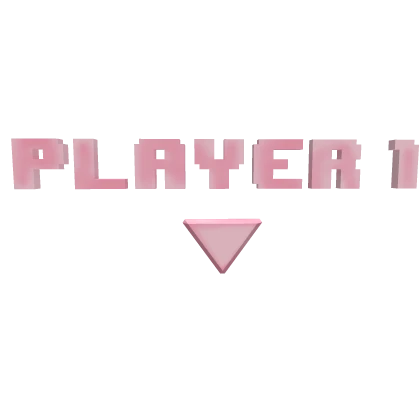 pixel cute pink player 1 game sign 