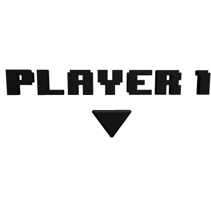 pixel cute black player 1 game sign 