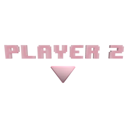 Pixel cute pink player 2 game sign 
