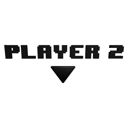 pixel cute black player 2 game sign 