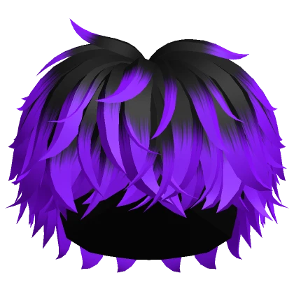 Fluffy Messy Cool Boy Hair (Black to Purple)