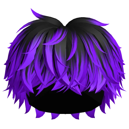 Fluffy Messy Cool Boy Hair (Black to Purple)