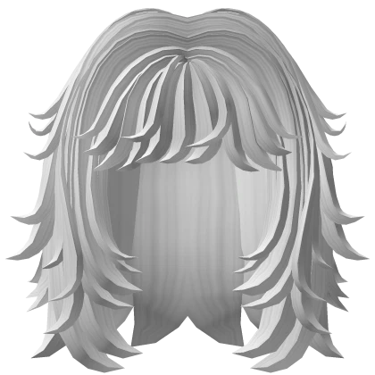 Cute Emo Messy Wolfcut Hair in White