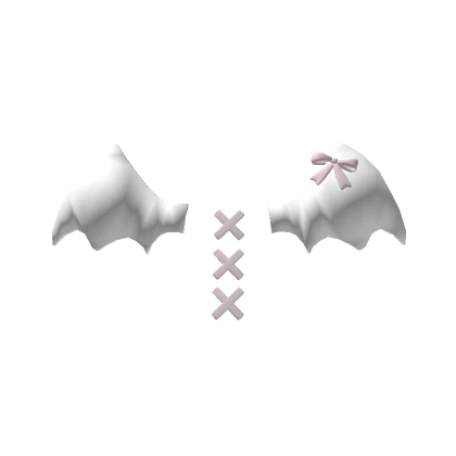 White Kawaii Devil Wings Ribbon