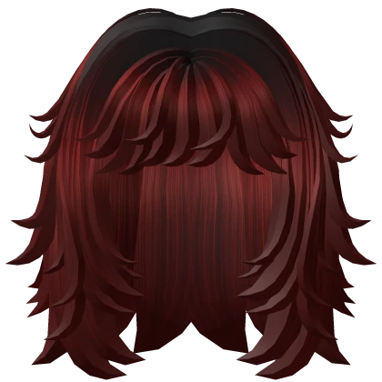 Cute Emo Messy Wolfcut Hair in Red