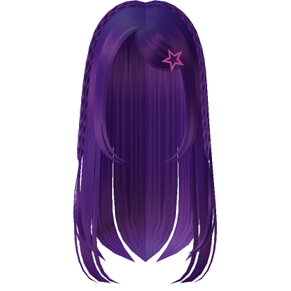 Y2k Purple Hair w/ Star Hairclip