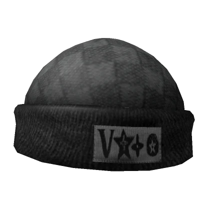 Black Designer V Beanie 