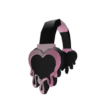 Heartbeat Valentine Black and Pink Headphones