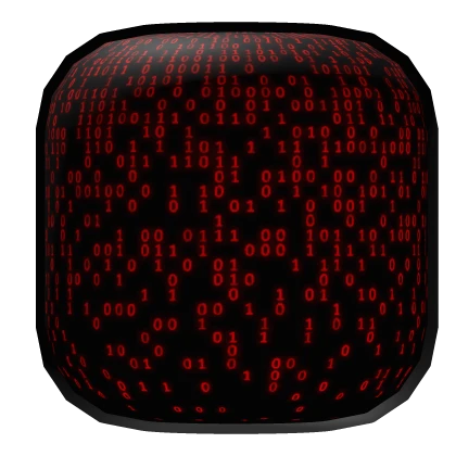 RED Binary Code Head Black Outline