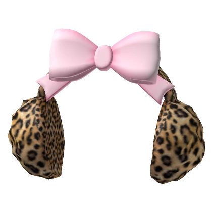 ♡ preppy cute winter bow gyaru leopard earmuffs