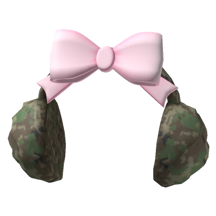 ♡ preppy cute winter bow camo earmuffs