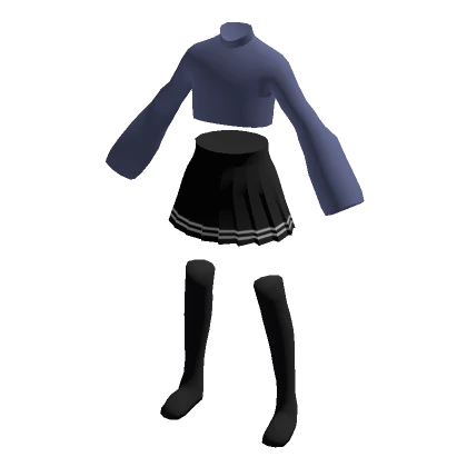 cute sweater w/ skirt and socks outfit