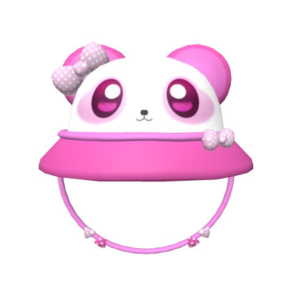 Kawaii Pink Panda Bucket Hat w/ Bow 