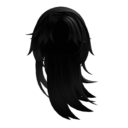 Flowy Anime Samurai Boy Ponytail in Black