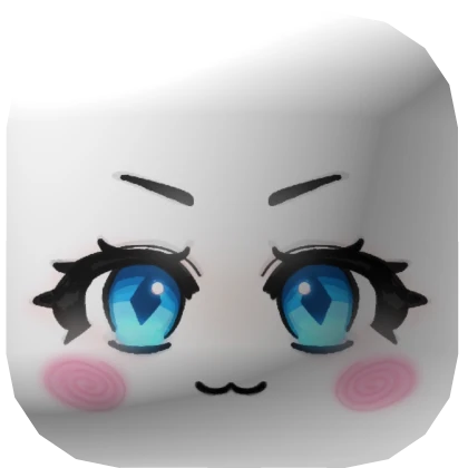 cute angry cat face blue eyes- white