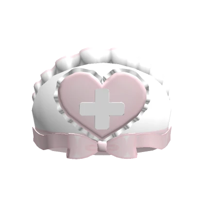 ♡ cute pink ruffled nurse hat