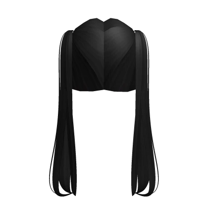 ♡ : long black anime hair base 