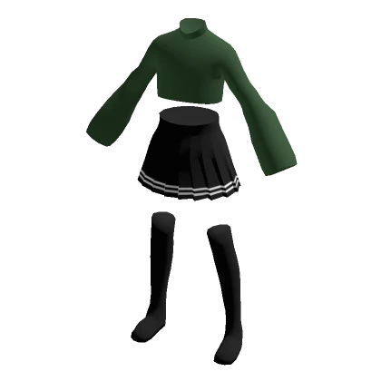 cute sweater w/ skirt and socks outfit