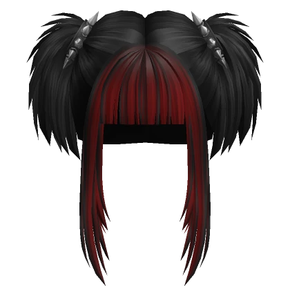 Spikey Punk Pigtails (Red Two-Tone)