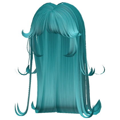 teal wispy layered fairy hime bangs