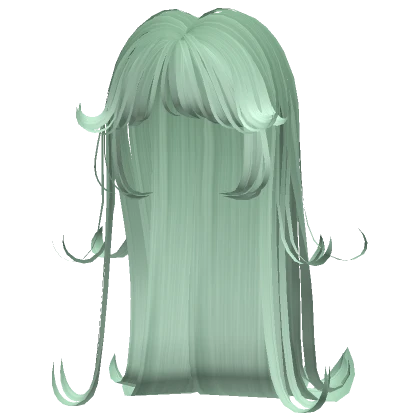 sage green wispy layered fairy hime bangs