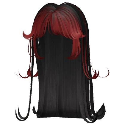 black wispy layered fairy hime bangs w red