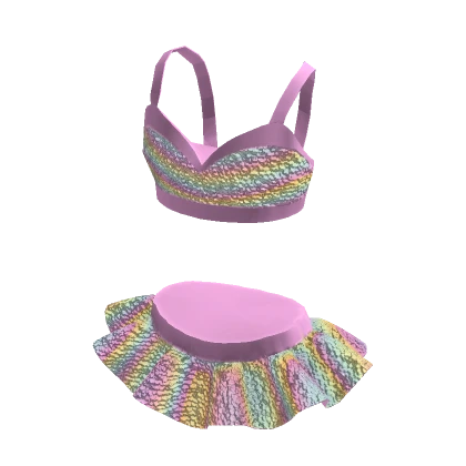 💖 Cute Sparkly Dance Mini Outfit Candy Rainbow