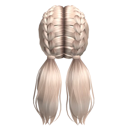 Braided Hair with Low Ponytails in Platinum Blonde