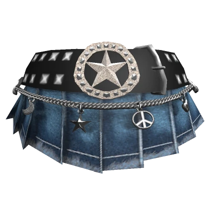 Chibi Grunge Star Skirt Denim