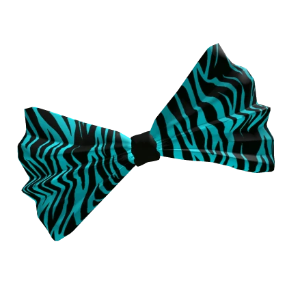 Black & light blue Oversized Zebra Bow