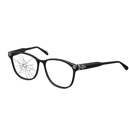 (ON HEAD) Shattered Black Chrome Frames