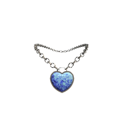 💙 Pretty Blue Diamond Silver Heart Necklace