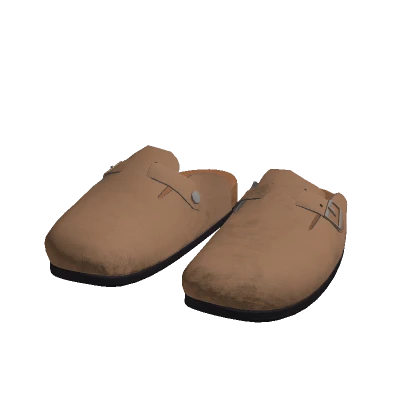 Beige Clogs in Suede