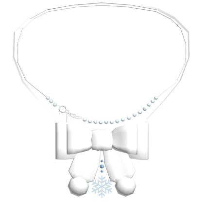 🍀Snow Jewelry Necklace w Ribbon Bow