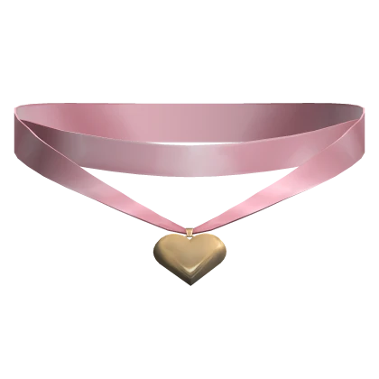 Valentines Gold Heart Pendant in Pink