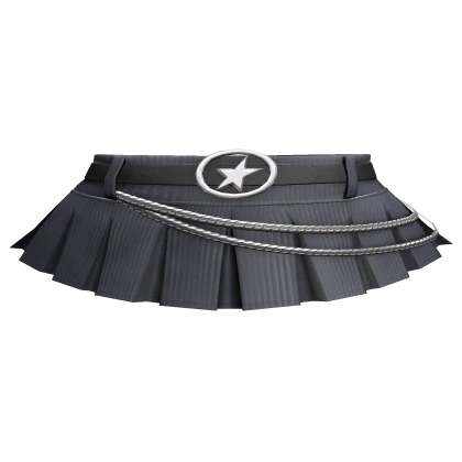 Y2K Star Skirt W/ Chain Blue