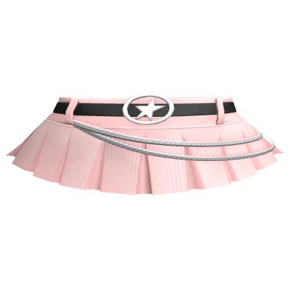 Y2K Star Skirt W/ Chain Pink