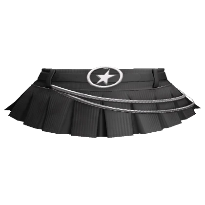 Y2K Star Skirt W/ Chain Black