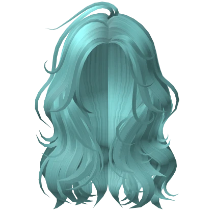 Cute Trendy Long Cyan Wavy Hair