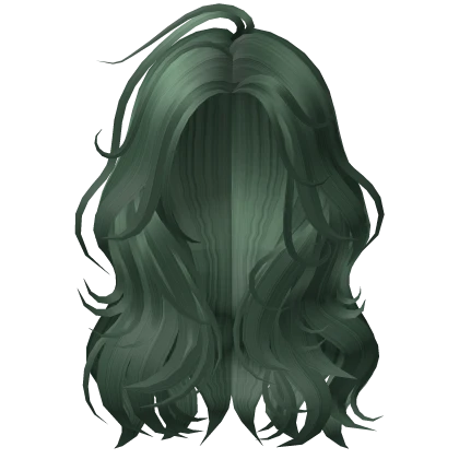 Cute Trendy Long Green Wavy Hair