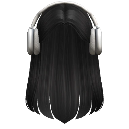 Straight hair w/ Headphones in Black