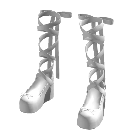 White High Lace Heels