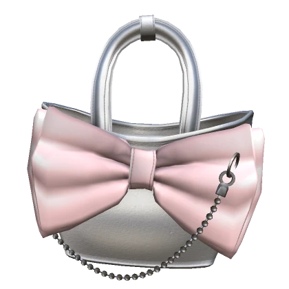 Mini Bow Silver Shoulder Purse