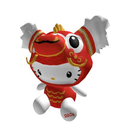 2024 Lunar New Year dragon kitty red kawaii plush