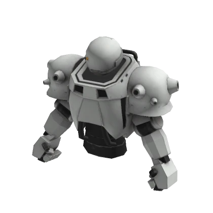 White Humanoid Bulky Mech Torso