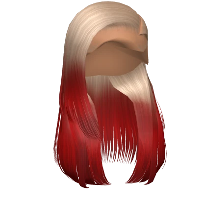 Layered Side Part in Blonde w/Red Ombre