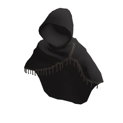 Black/Hood-up w/frills Poncho